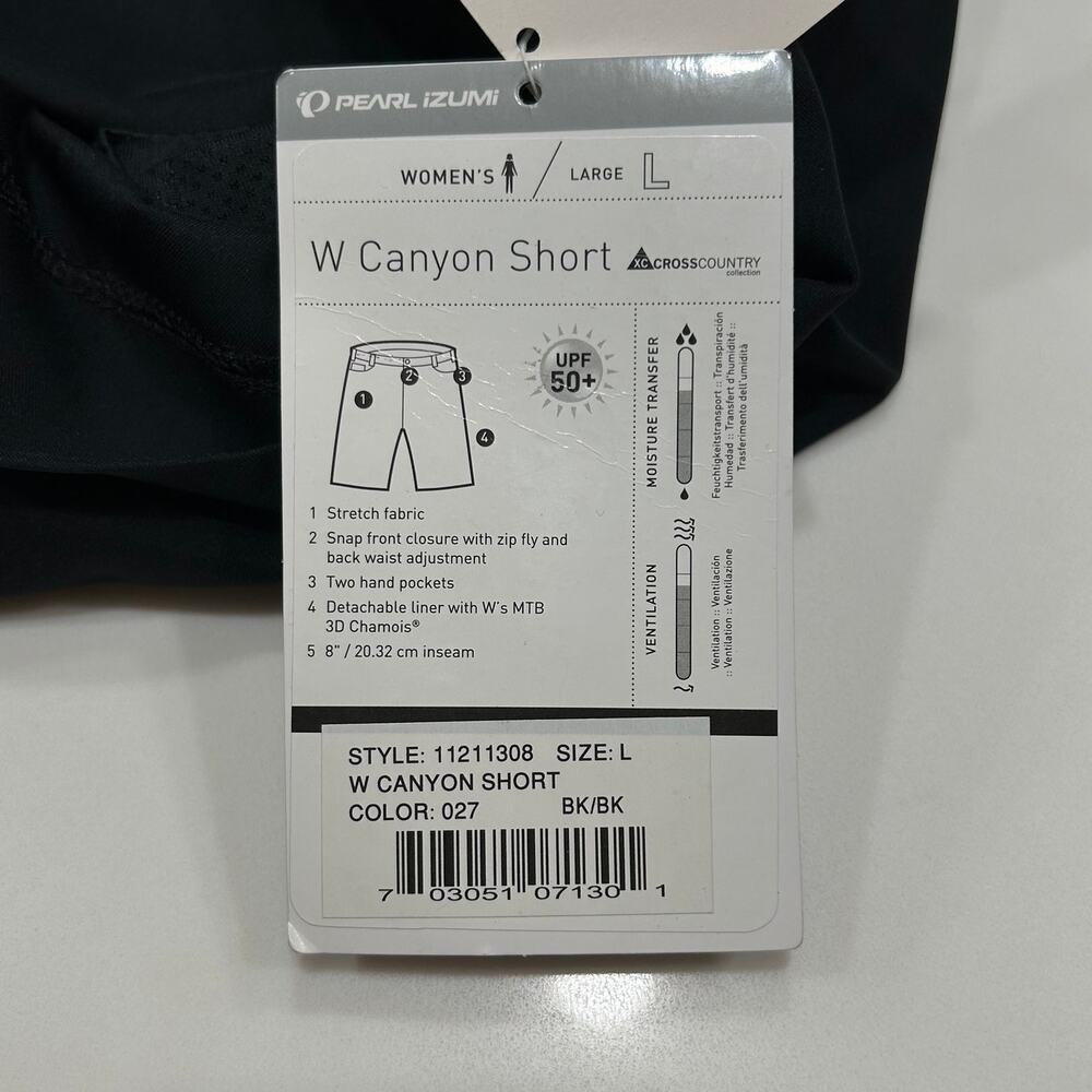 Pearl Izumi Canyon MTB Bike Shorts Women's L Black NWT Padded Liner NEW - Picture 7 of 11